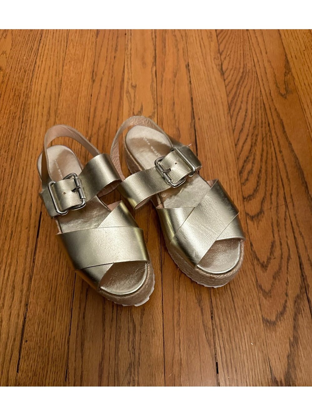 ZARA LEATHER WEDGE WITH JUTE PLATFORM